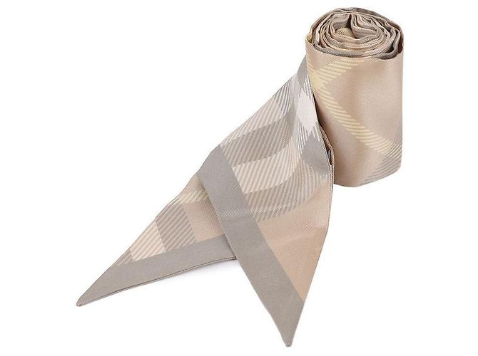 Burberry Bufanda de seda con estampado de cuadros delgada - vista 4