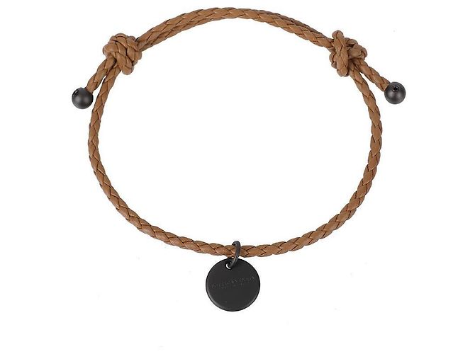 Bottega Veneta Bracciale Intrecciato Marrone - vista 3