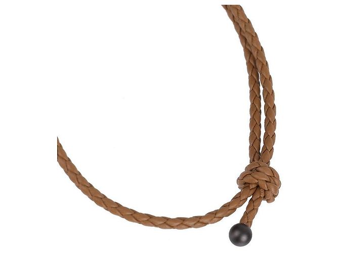 Bottega Veneta Bracciale Intrecciato Marrone - vista 8