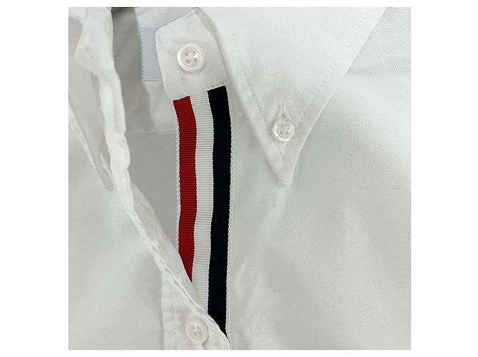 Thom Browne Camicia Oxford in grosgrain a tre strisce per donne bianca Bianco - vista 12