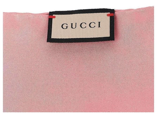 Gucci Seidenschal mit GG-Blumenmuster Pink - Ansicht 8