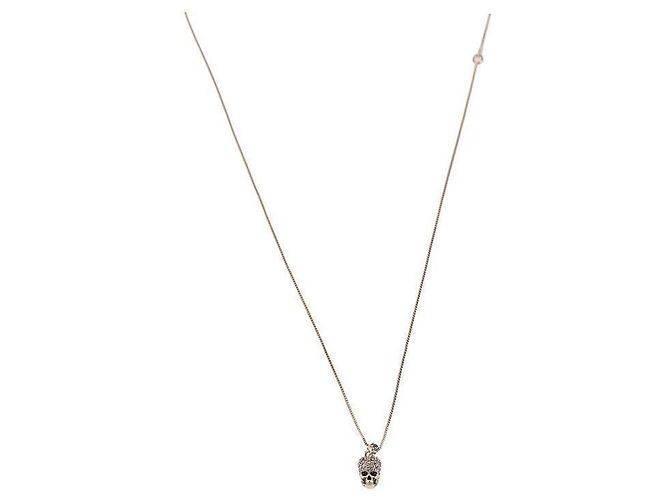 Alexander Mcqueen Collar con Péndulo de Calavera Dorado - vista 3