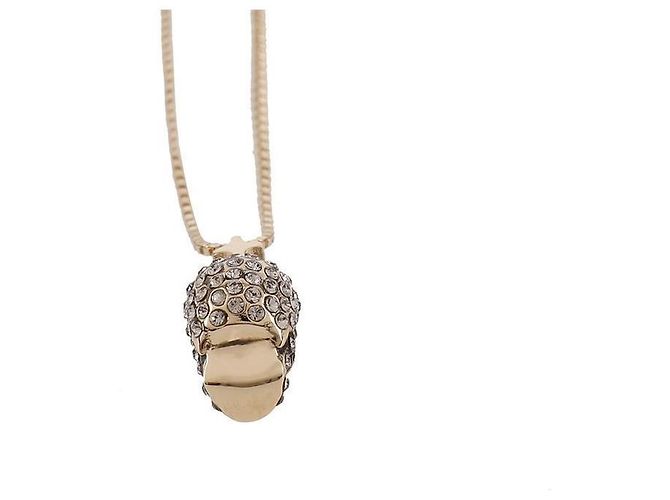 Alexander Mcqueen Collar con Péndulo de Calavera Dorado - vista 7