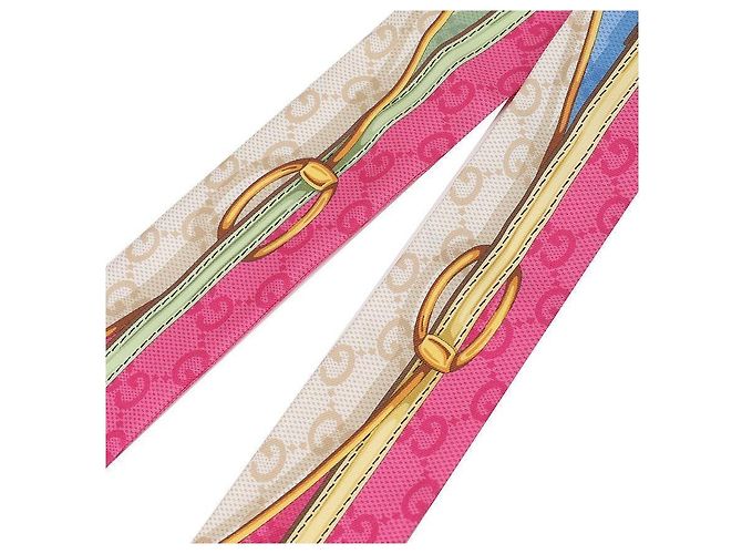 Gucci Belt Print Silk Neck Bow - view 6
