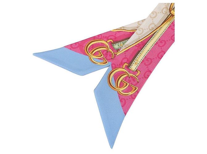 Gucci Belt Print Silk Neck Bow - view 7