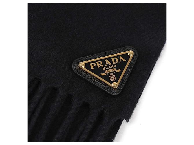 Prada Seiden- und Kaschmirschal Schwarz - Ansicht 8