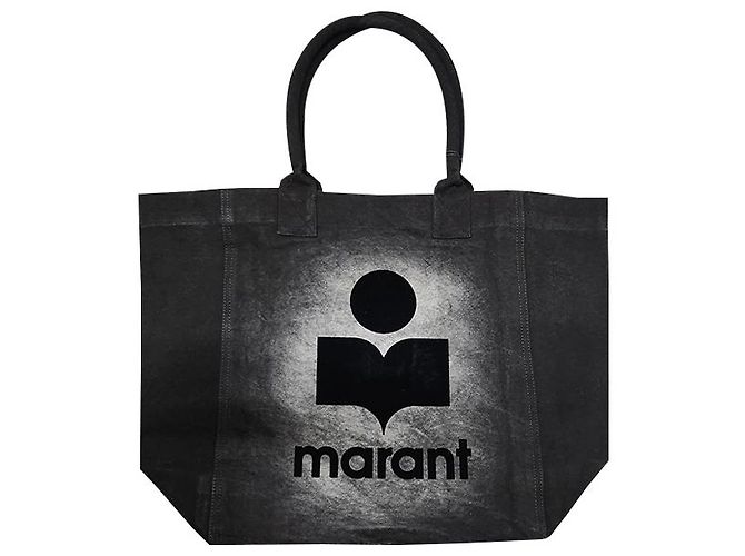 Isabel Marant Sac fourre-tout avec logo brodé YENKY Noir délavé - vue 12