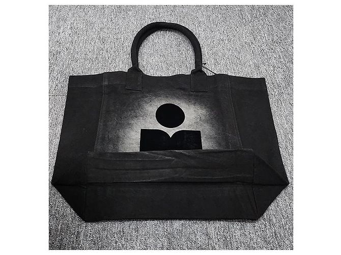 Isabel Marant Sac fourre-tout avec logo brodé YENKY Noir délavé - vue 15
