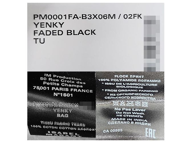 Isabel Marant Sac fourre-tout avec logo brodé YENKY Noir délavé - vue 20