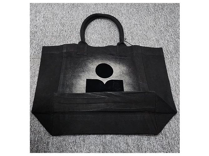Isabel Marant Sac fourre-tout avec logo brodé YENKY Noir délavé - vue 4