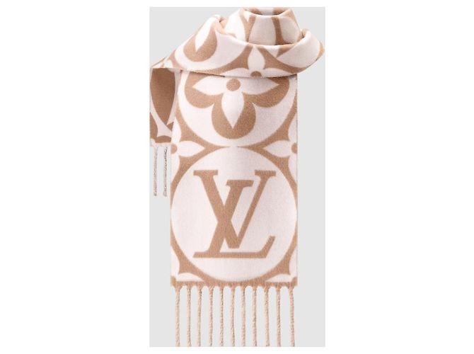 Cachecol Louis Vuitton Monograma Preto de Lã - vista 3