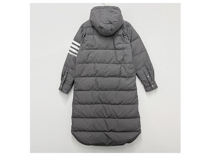 Thom Browne Casaco de pato de ganso ripstop militar diagonal cinza médio - vista 14