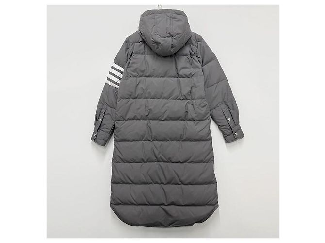 Thom Browne Casaco de pato de ganso ripstop militar diagonal cinza médio - vista 2