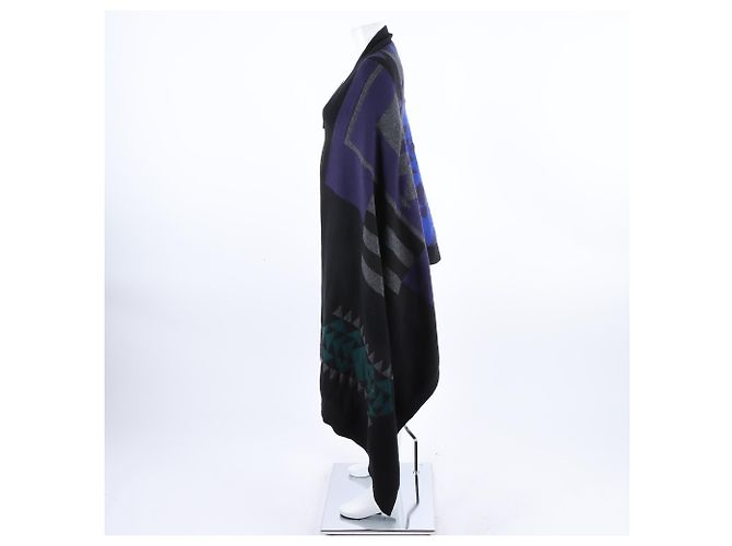 Sacai Sakai Lux Schal und Poncho Blau - Ansicht 2