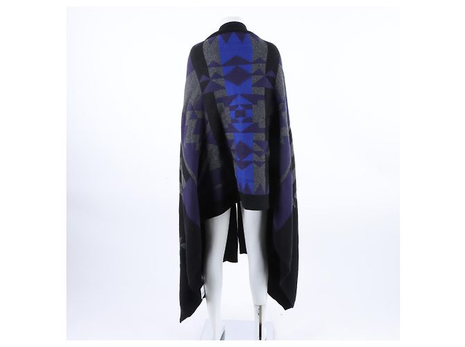 Sacai Sakai Lux Schal und Poncho Blau - Ansicht 3