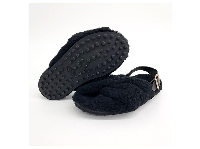 Tod's Sandali in pelliccia Tods Nero - vista 4