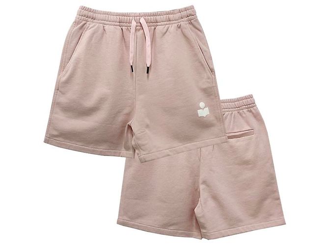 Isabel Marant Etual MIRANA Logo Banding Short Pants Perla Rosa Ecru PREU) Blanco - vista 11