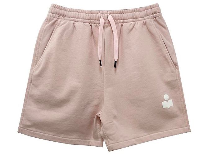Isabel Marant Etual MIRANA Logo Banding Short Pants Perla Rosa Ecru PREU) Blanco - vista 12