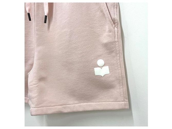 Isabel Marant Etual MIRANA Logo Banding Short Pants Perla Rosa Ecru PREU) Blanco - vista 15