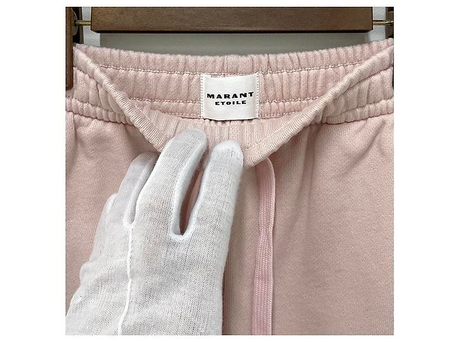 Isabel Marant Etual MIRANA Logo Banding Short Pants Perla Rosa Ecru PREU) Blanco - vista 16