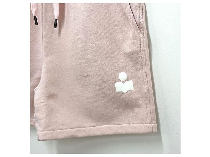 Isabel Marant Etual MIRANA Logo Banding Short Pants Perla Rosa Ecru PREU) Blanco - vista 5