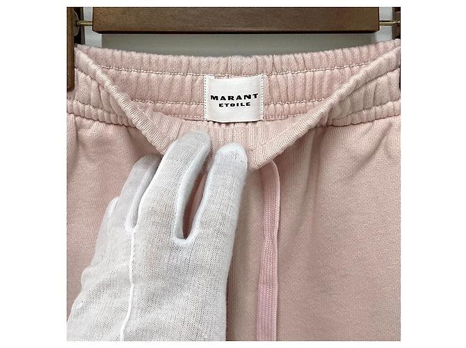 Isabel Marant Etual MIRANA Logo Banding Short Pants Perla Rosa Ecru PREU) Blanco - vista 6