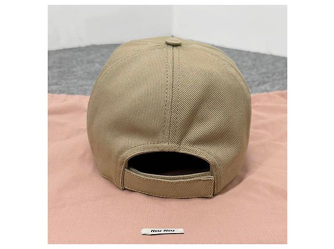 Miu Miu bestickte Logo-Drillkappe khaki königsblau - Ansicht 15