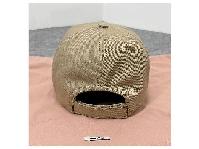 Miu Miu bestickte Logo-Drillkappe khaki königsblau - Ansicht 4