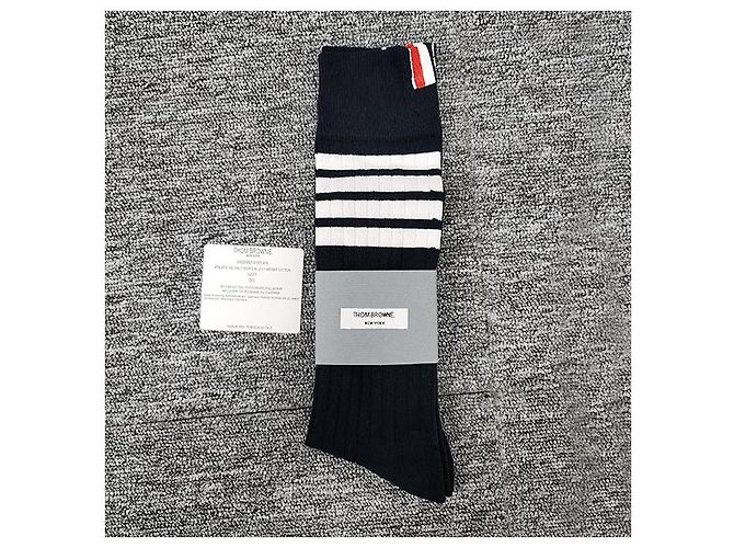Calze a righe con tab Thom Browne Blu Navy - vista 12