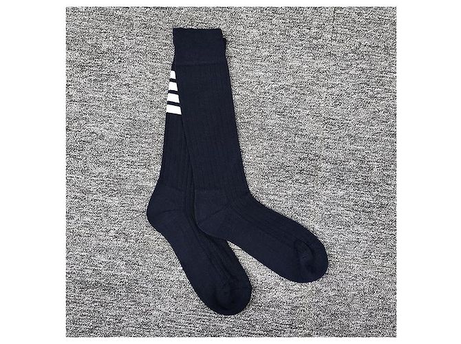 Calze a righe con tab Thom Browne Blu Navy - vista 14