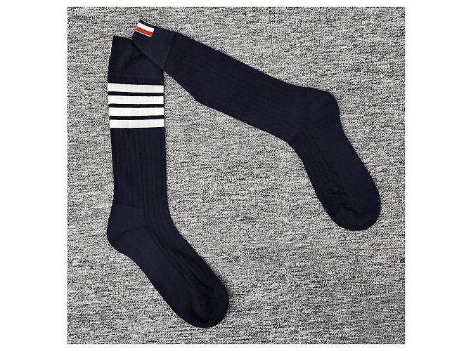 Calze a righe con tab Thom Browne Blu Navy - vista 15