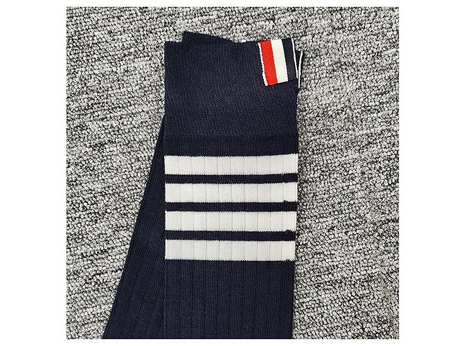 Calze a righe con tab Thom Browne Blu Navy - vista 16
