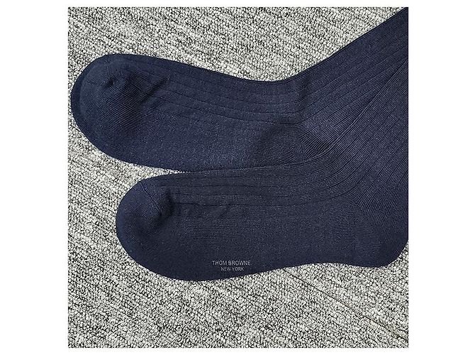 Calze a righe con tab Thom Browne Blu Navy - vista 17