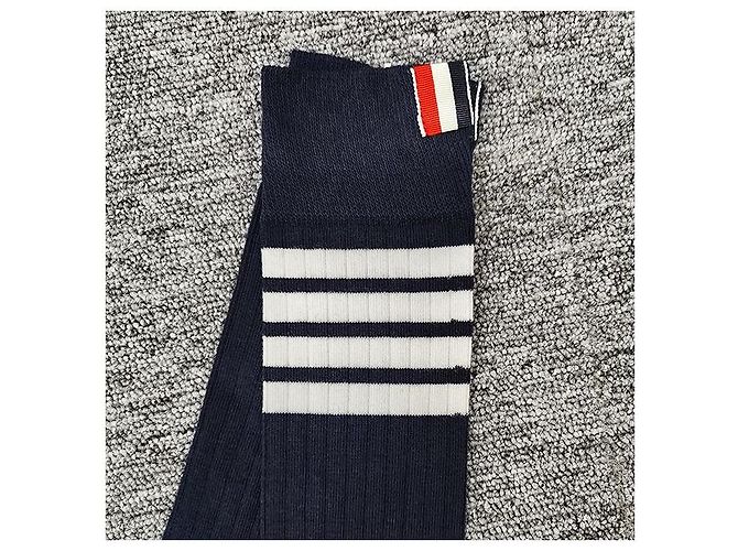 Calze a righe con tab Thom Browne Blu Navy - vista 6