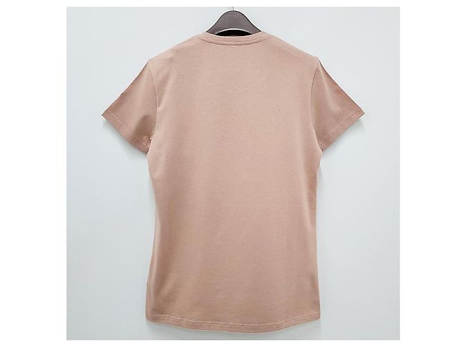 Moncler Camiseta de jersey de algodão com mangas curtas e patch de logo Rosa - vista 10