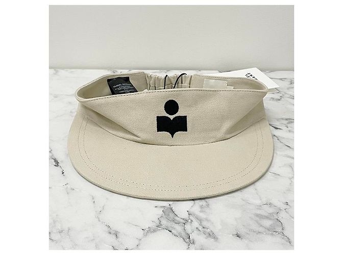 Cappello Visor Logo TYRY Isabel Marant Ecru Nero Bianco - vista 11
