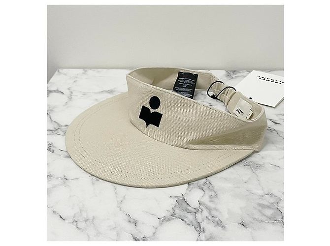 Cappello Visor Logo TYRY Isabel Marant Ecru Nero Bianco - vista 12