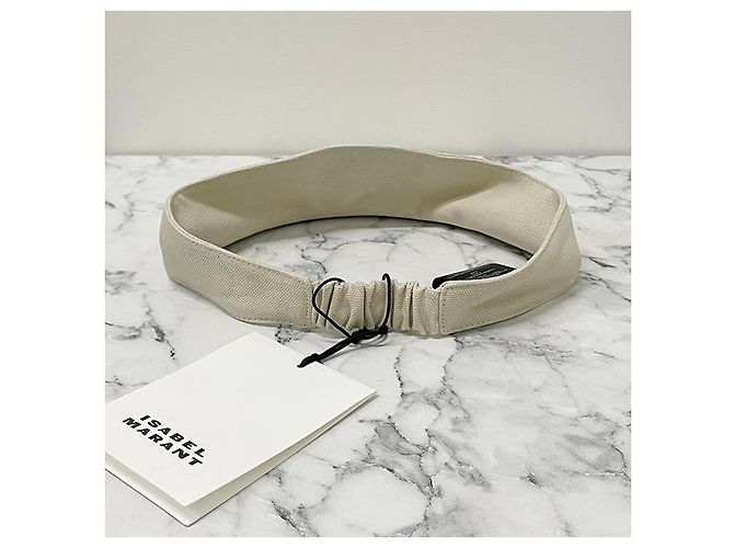 Cappello Visor Logo TYRY Isabel Marant Ecru Nero Bianco - vista 14