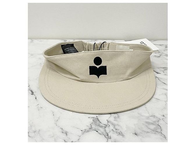 Cappello Visor Logo TYRY Isabel Marant Ecru Nero Bianco - vista 2