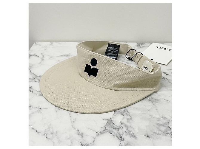 Cappello Visor Logo TYRY Isabel Marant Ecru Nero Bianco - vista 3