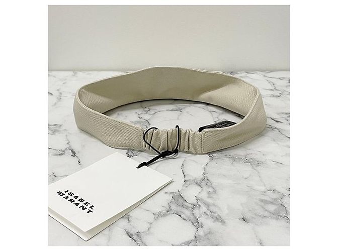 Cappello Visor Logo TYRY Isabel Marant Ecru Nero Bianco - vista 5