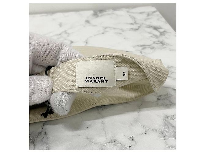 Cappello Visor Logo TYRY Isabel Marant Ecru Nero Bianco - vista 6