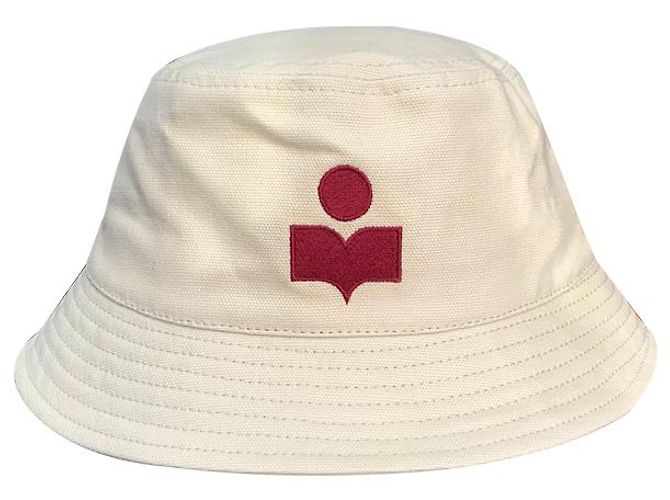 Isabel Marant Cappello bucket logo HALEY Ecru Timbro rosso: ECRD - vista 10