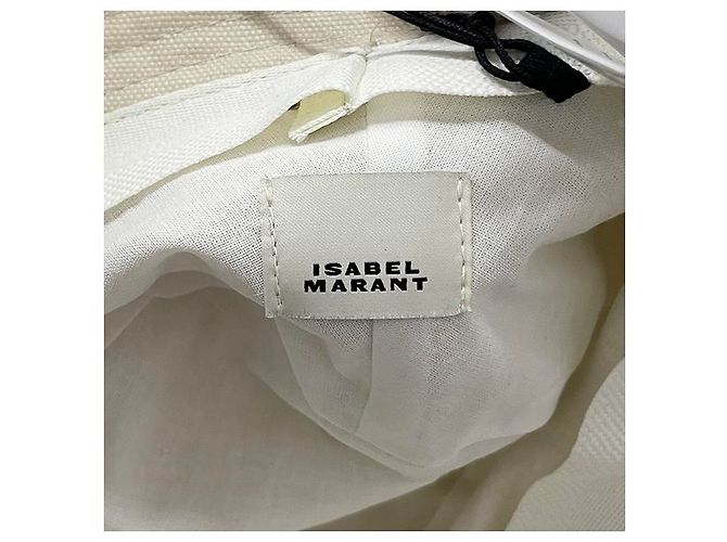 Isabel Marant Cappello bucket logo HALEY Ecru Timbro rosso: ECRD - vista 15