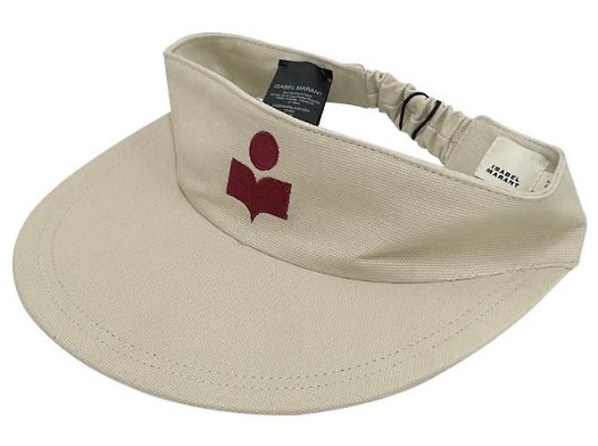 Isabel Marant Cappellino Visor Logo TYRY Ecru Rosso (ECRD) - vista 11