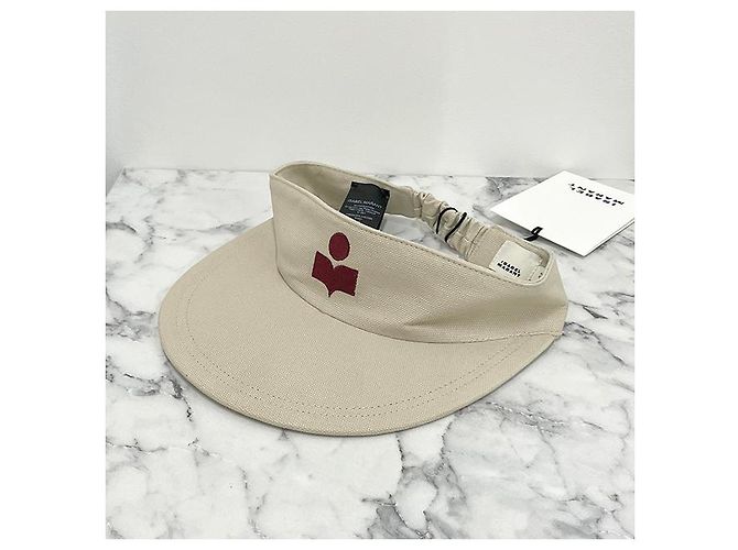 Isabel Marant Cappellino Visor Logo TYRY Ecru Rosso (ECRD) - vista 12