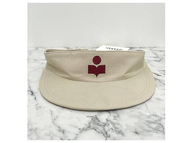 Isabel Marant Cappellino Visor Logo TYRY Ecru Rosso (ECRD) - vista 13