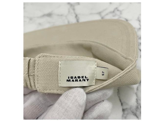 Isabel Marant Cappellino Visor Logo TYRY Ecru Rosso (ECRD) - vista 17