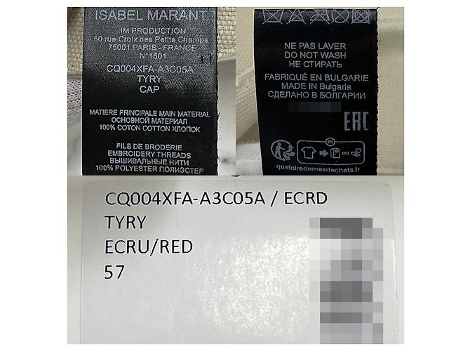 Isabel Marant Cappellino Visor Logo TYRY Ecru Rosso (ECRD) - vista 18