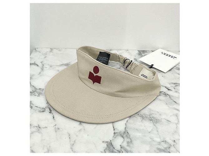 Isabel Marant Cappellino Visor Logo TYRY Ecru Rosso (ECRD) - vista 2